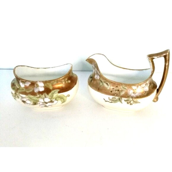 Antique Tressemanes & Vogt, France, Signed SAB 1891 T&V Creamer and Sugar - Picture 1 of 7